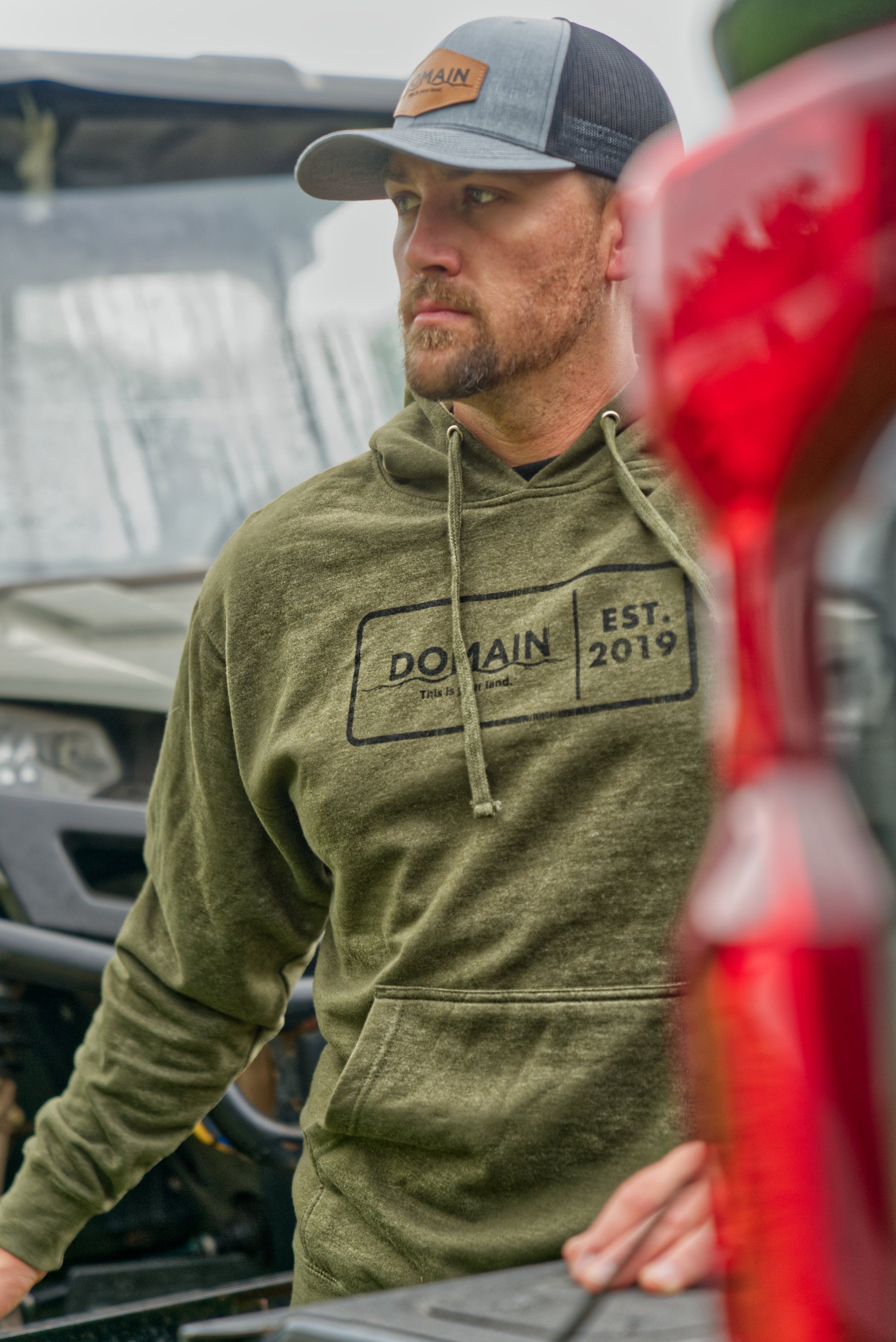Domain Military Green Midweight Hooded Sweatshirt