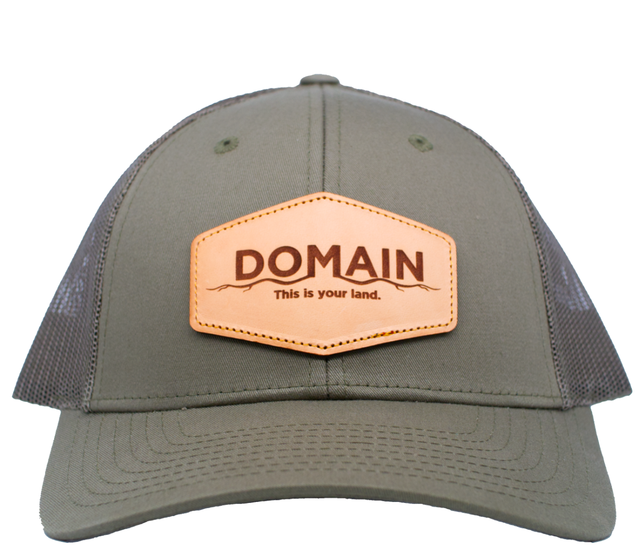 Domain Leather Patch Hat - Green